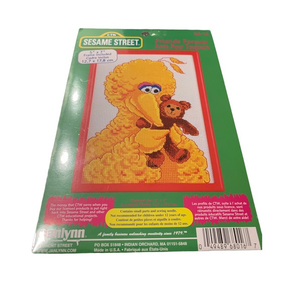 Sesame Street Janlynn Cross Stitch Kit Friends Forever Big Bird 68-16 New - Picture 3 of 3